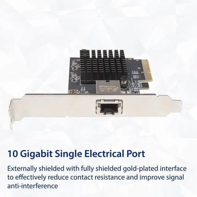 Alt view image 5 of 5 - 1 Port 10 Gigabit Ethernet Network Card - PCIe x4 10Gb 10GBASE-T NIC AQTION AQC107-10Gbps Ethernet PCI-Express x4 Adapter SD-PEX24055