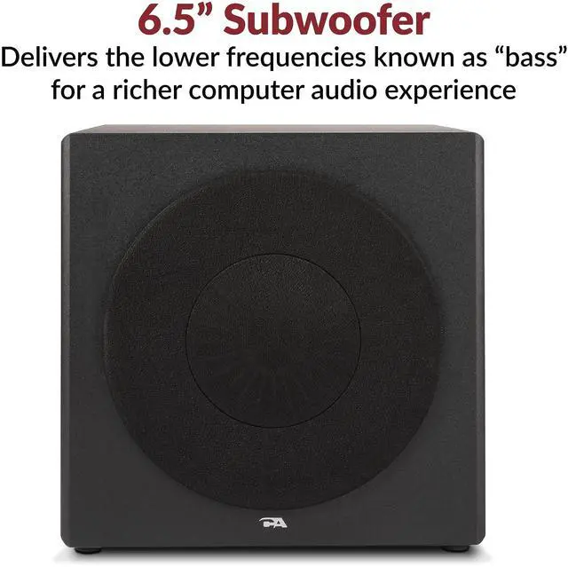 Alt view image 5 of 5 - Cyber Acoustics CA-3908 2.1 Multimedia Speaker System with Subwoofer, 92 Watts Peak Power, Deep Bass, Perfect for Music, Movies, and Games on Desktops, Laptops, Consoles