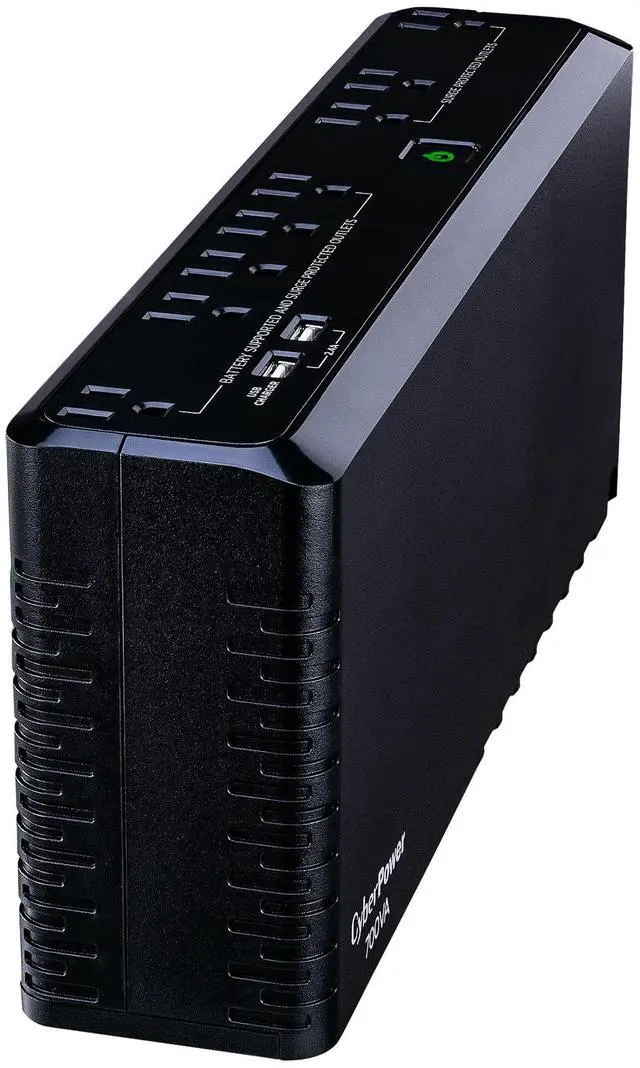 Alt view image 2 of 5 - CyberPower SL700U Standby UPS System, 700VA/370W, 8 Outlets, Slim Profile, Black
