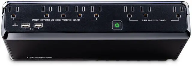 Alt view image 4 of 5 - CyberPower SL700U Standby UPS System, 700VA/370W, 8 Outlets, Slim Profile, Black