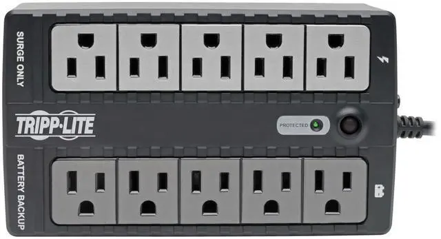 Alt view image 2 of 5 - Tripp Lite 550VA UPS Battery Backup Uninterruptible Power Supply Surge Protector, 10 Outlets, Dataline Protection, USB Monitoring, Home & Office, 3-Year Warranty & $100,000 Insurance (INTERNET550U)