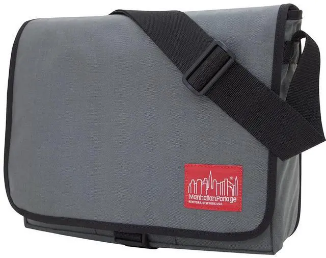 Alt view image 2 of 5 - Manhattan Portage Deluxe Computer Bag 13 Inch Padded Laptop Sleeve Spacious Compartment Attach To Rolling Luggage Water Resistant Cordura (Grey)