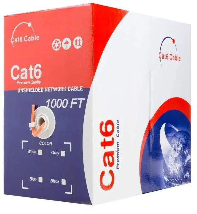 Alt view image 4 of 4 - Satmaximum CAT6 1000ft UTP Orange Ethernet Solid Cable 550Mhz LAN Cable 23AWG RJ45 Network Wire Bulk (Orange)