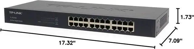 Alt view image 3 of 5 - TP-Link TL-SG1024 | 24 Port Gigabit Ethernet Switch | Plug and Play | Sturdy Metal w/Shielded Ports | Rackmount | Fanless | 3 Year Manufacturer Warranty | Unmanaged, BLACK
