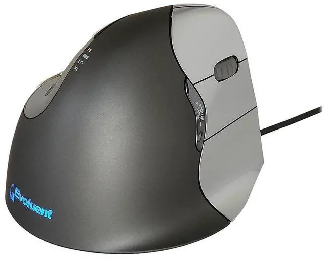 Alt view image 4 of 5 - Evoluent VM4R Vertical Mouse 4 Right Hand Ergonomic Mouse Wired USB  Relieves Wrist Discomfort, Adjustable Speed, Programmable Buttons  Vertical Ergonomic Wired Mouse for Carpal Tunnel, Office Use