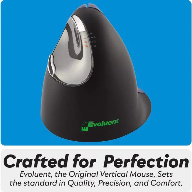 Alt view image 4 of 5 - Evoluent VM4S Vertical Mouse 4 Small for Right Hand  Ergonomic Mouse Wired USB, Helps Reduce Carpal Tunnel, Adjustable Speed & Programmable Buttons, Vertical Ergonomic Wired Mouse, Gaming/Office Use