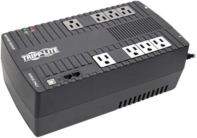 Main image of Tripp Lite 550VA UPS Battery Backup Surge Protector, AVR Automatic Voltage Regulation, 8-Outlet Uninterruptible Power Supply, Dataline Protection, 3-Year Warranty & Insurance (AVR550U)