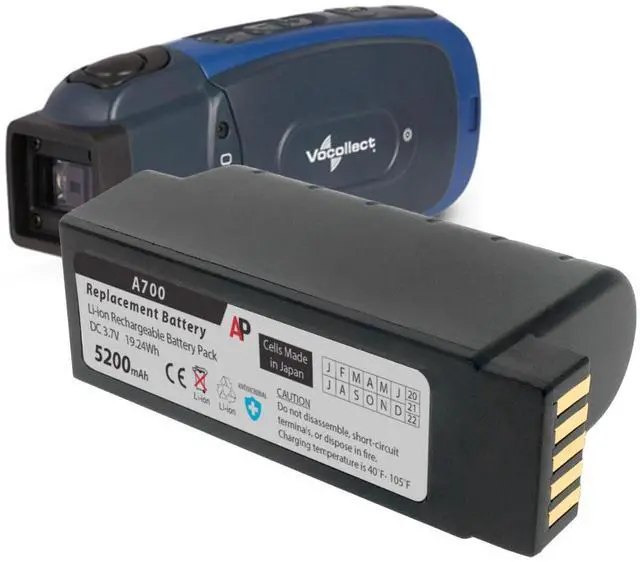 Alt view image 5 of 5 - Artisan Power Replacement Battery for Vocollect Talkman A700, A710, A720 and A730 Scanners: 5200 mAh