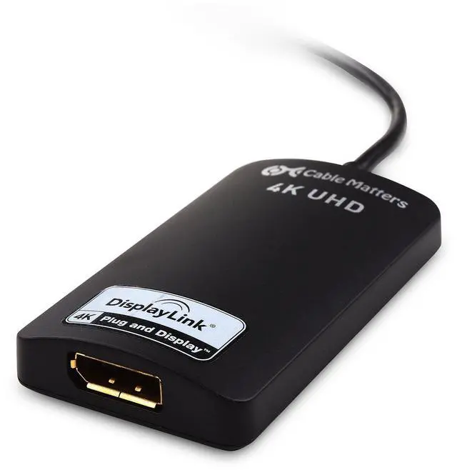 Alt view image 4 of 5 - Cable Matters USB to 4K DisplayPort Adapter, USB 3.0 to DisplayPort, USB3 to DP Adapter for Windows