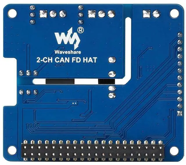 Alt view image 2 of 5 - 2-Channel Isolated CAN Bus FD Expansion HAT for Raspberry Pi, with MCP2518FD CAN Controller and MCP2562FD CAN Transceiver, Supports Original CAN2.0 and CAN FD Protocols, Multi Protection Circuits