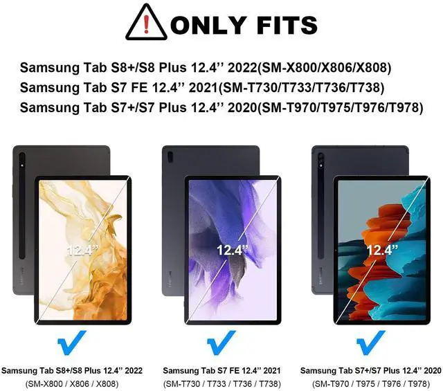 Alt view image 2 of 5 - Nillkin Keyboard Case with Stand, for Samsung Galaxy Tab S8 Plus S7 Plus S7+ S7 FE with Detachable Keyboard with Trackpad, Pencil Holder Tab S8+ 5G Tablet Keyboard case12.4 inch