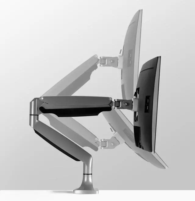 Alt view image 3 of 5 - Mount-It! Single Monitor Arm Desk Mount | Gas Spring Monitor Arm | Full Motion Articulating Height Adjustable | Fits 21 22 23 24 27 30 32 Inch VESA Compatible Computer Screen | Clamp and Grommet Base