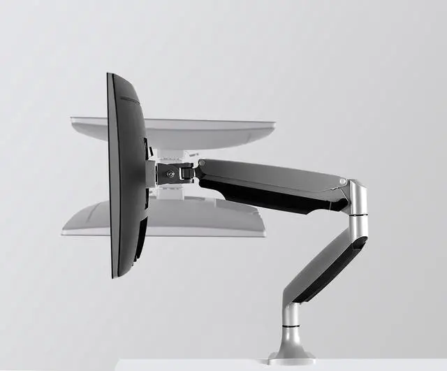 Alt view image 4 of 5 - Mount-It! Single Monitor Arm Desk Mount | Gas Spring Monitor Arm | Full Motion Articulating Height Adjustable | Fits 21 22 23 24 27 30 32 Inch VESA Compatible Computer Screen | Clamp and Grommet Base