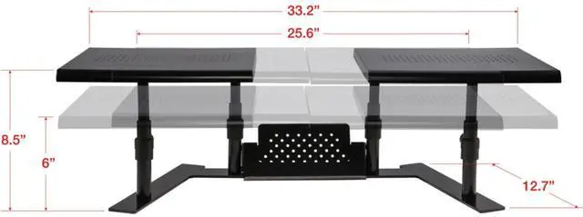 Alt view image 5 of 5 - Allsop 31883 Metal Art ErgoTwin Dual Monitor Stand