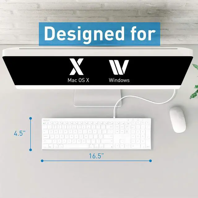 Alt view image 3 of 5 - Macally Ultra Slim Wired Computer Keyboard, Silent Wired Mouse, and an Ergonomic Laptop Stand, Work from Home Efficiently