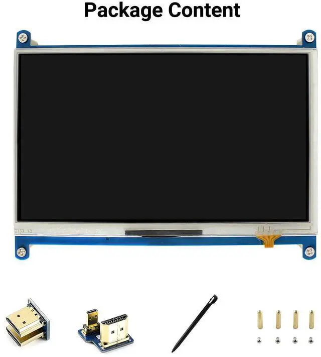 Alt view image 2 of 5 - waveshare 7inch Resistive Touch Screen LCD Compatible with Raspberry Pi 4B/3B+/3A+/2B/B+/A+/Zero/Zero W/WH/Zero 2W CM3+/4 Series Boards 1024×600 Resolution HDMI IPS Supports Windows
