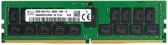 Main image of SK HYNIX 32GB PC4-2666V-R DDR4 Registered ECC 2RX4 Memory RDIMM HMA84GR7CJR4N-VK