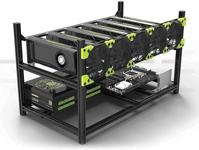 Alt view image 2 of 5 - Veddha V3C 6-GPU Mining Case Aluminum Stackable Mining Rig Open Air Frame Case with Fan Mount - Ethereum(ETH,ETC)/ZCash(ZEC)/Monero(XMR)/Bitcoin(BTC)/Siacoin(SC)
