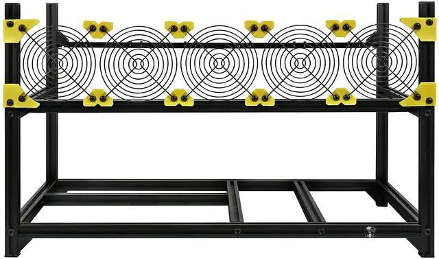 Main image of Veddha V3C 6-GPU Mining Case Aluminum Stackable Mining Rig Open Air Frame Case with Fan Mount - Ethereum(ETH,ETC)/ZCash(ZEC)/Monero(XMR)/Bitcoin(BTC)/Siacoin(SC)