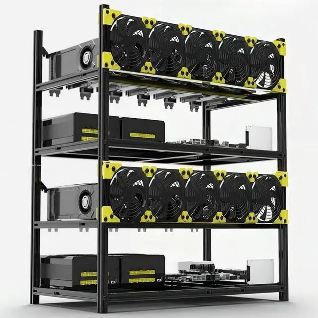 Alt view image 5 of 5 - Veddha V3C 6-GPU Mining Case Aluminum Stackable Mining Rig Open Air Frame Case with Fan Mount - Ethereum(ETH,ETC)/ZCash(ZEC)/Monero(XMR)/Bitcoin(BTC)/Siacoin(SC)