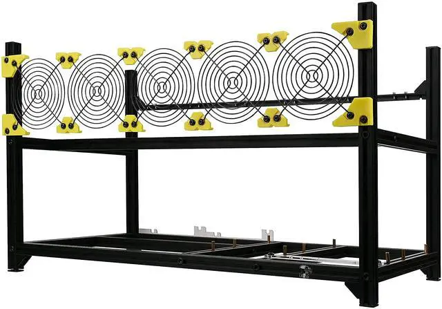 Alt view image 3 of 5 - Veddha V3C 6-GPU Mining Case Aluminum Stackable Mining Rig Open Air Frame Case with Fan Mount - Ethereum(ETH,ETC)/ZCash(ZEC)/Monero(XMR)/Bitcoin(BTC)/Siacoin(SC)