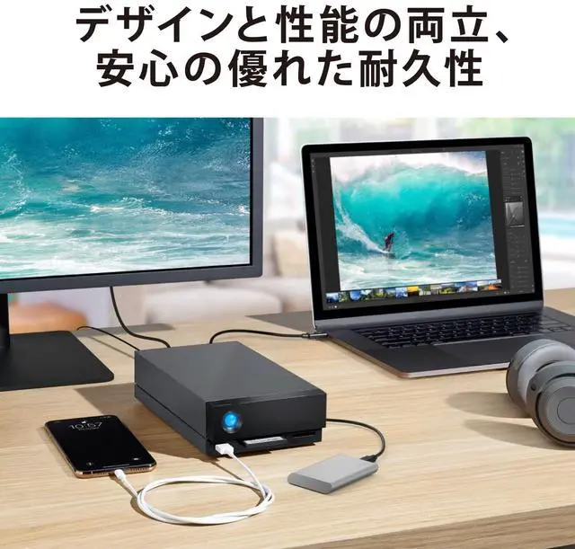 Alt view image 3 of 5 - LaCie Portable SSD 500GB External Solid State Drive - USB-C, USB 3.2 Gen 2, speeds up to 1050MB/s, Moon Silver, for Mac PC and iPad, with Rescue Services (STKS500400)