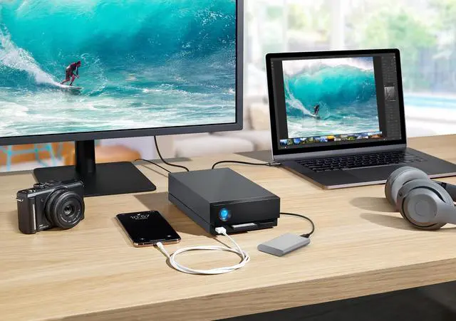 Alt view image 2 of 5 - LaCie Portable SSD 500GB External Solid State Drive - USB-C, USB 3.2 Gen 2, speeds up to 1050MB/s, Moon Silver, for Mac PC and iPad, with Rescue Services (STKS500400)