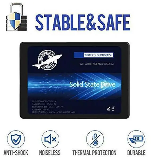 Alt view image 4 of 5 - SSD 2.5 SATA III 64GB Dogfish High Performance Internal Solid State Drive for Desktop Laptop 5 Unit Package Pack [64GB(5 Packs),2.5-SATA3]