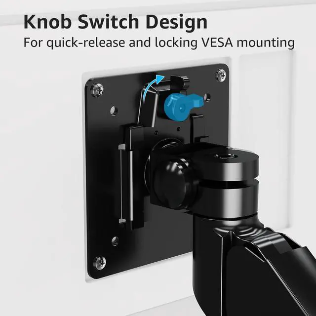 Alt view image 3 of 5 - MOUNTUP Monitor Desk Mount Fits 22-42'' Heavy Duty Widescreen, Gas Spring Monitors Stand for Desk, Holds 4.4-33 lbs Larger Screen, Ultrawide Monitor Arm with USB, VESA Mount Clamp/Grommet Base