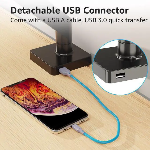 Alt view image 4 of 5 - MOUNTUP Monitor Desk Mount Fits 22-42'' Heavy Duty Widescreen, Gas Spring Monitors Stand for Desk, Holds 4.4-33 lbs Larger Screen, Ultrawide Monitor Arm with USB, VESA Mount Clamp/Grommet Base