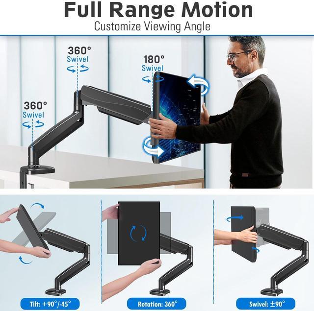 Alt view image 3 of 5 - MOUNTUP Single Monitor Arm & Vertical Dual Monitor Mount Bundle