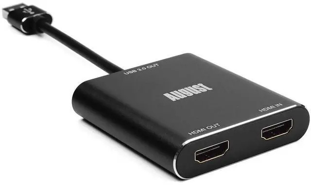 Alt view image 3 of 5 - HDMI Capture Card - August VGB500 - HDMI to USB 3.0 Full HD 1080p 60fps - Record and Stream with Ultra-Low Latency on PS4/5, Xbox/Xbox One Switch Twitch Mixer YouTube with PC Mac & Linux