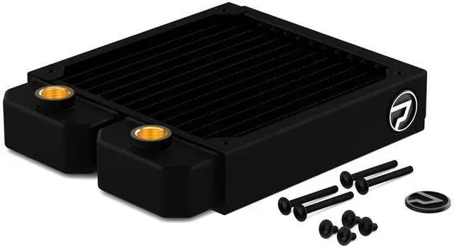 Main image of PrimoChill EximoSX 140mm (30mm) Slim PC Water Cooling Radiator, 140mm x 1, Single Fan (R-EXI14) Available in 20+ Colors, Powdercoated in USA and Custom Watercooling Loop Ready - TX Matte Black