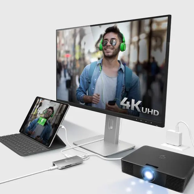 Alt view image 5 of 5 - j5create USB C Hub Adapter Multi-Monitor 10-in-1 Port Docking Station 4K HDMI, VGA, Ethernet, USB 3.0, MicroSD, SD, USB-C 3.1 + Power Delivery | for PC, Laptop, Tablet, Display Connection