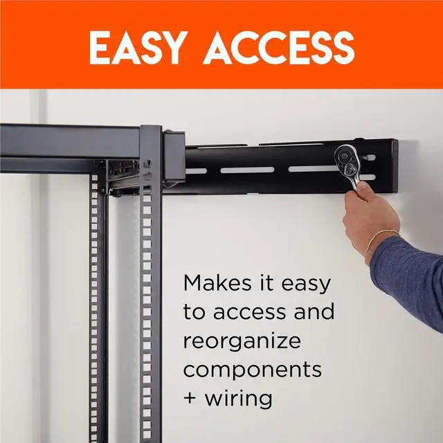 Alt view image 3 of 5 - ECHOGEAR Rack Compatible Swing-Out Wall Mount - Compatible with 10U, 15U, & 20U Open Frame Racks
