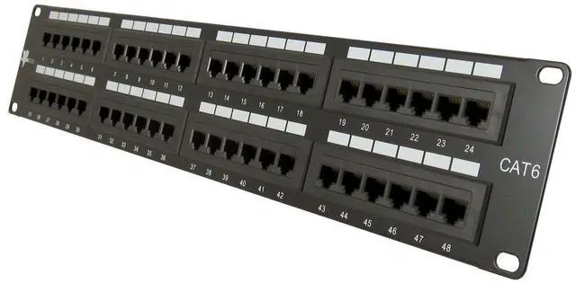 Main image of Vertical Cable Cat6 48 Port 19" Horizontal Rackmount 2U Patch Panel