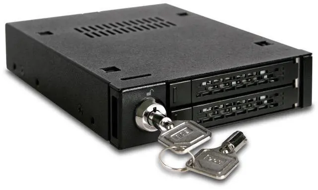 Main image of ICY DOCK Full Metal 2 Bay 2.5 SATA/SAS HDD & SSD Mobile Rack for External 3.5" Drive Bay | ToughArmor MB992SK-B