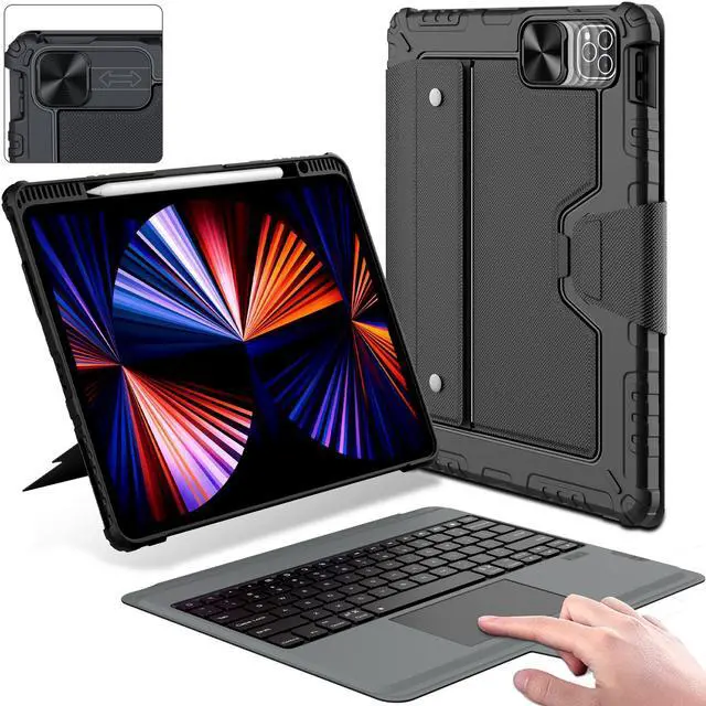 Main image of Nillkin iPad Air 13 inch Case Keyboard (M3,2025/M2,2024), Slide Camera Cover, iPad Pro 12.9 Protective Case with Wireless Detachable Keyboard, Multi-Touch Trackpad and Pencil Holder