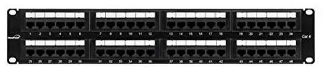 Alt view image 2 of 5 - NavePoint 48-Port CAT6 Patch Panel,2U, Black