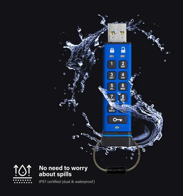 Alt view image 3 of 5 - iStorage datAshur PRO 8 GB | Encrypted USB Memory Stick | FIPS 140-2 Level 3 Certified | Password protected | Dust/Water Resistant