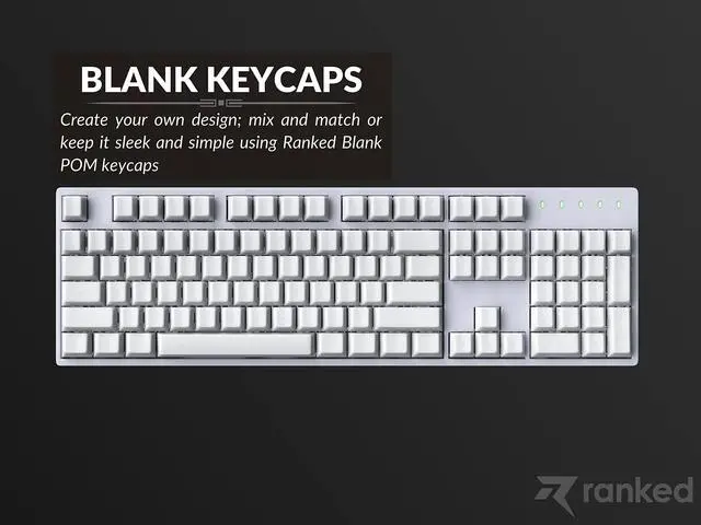 Alt view image 5 of 5 - Ranked POM Jelly Premium Translucent Keycap Set | 1.45 mm Thick POM | Cherry Profile for Custom Mechanical Keyboard (White, 169 Keys)