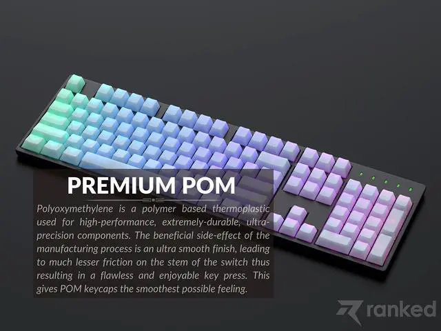 Alt view image 4 of 5 - Ranked POM Jelly Premium Translucent Keycap Set | 1.45 mm Thick POM | Cherry Profile for Custom Mechanical Keyboard (White, 169 Keys)