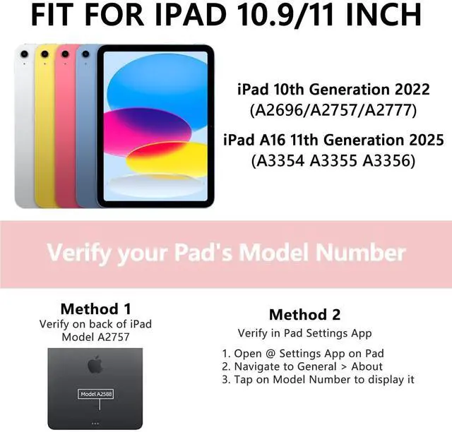 Alt view image 2 of 5 - CC Store Touchpad Keyboard Case for iPad 10th Generation 10.9" 2022, Multi-Touch & Backlit Keys, 360° Rotatable & Pencil Holder,for New iPad 11 Generation(A16) 11-inch Case Keyboard (Rose Gold)