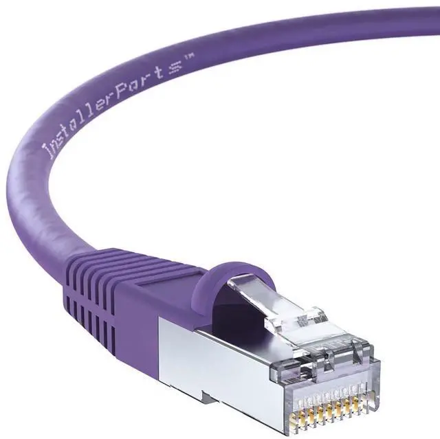 Main image of InstallerParts (10 Pack Ethernet Cable CAT6 Cable Shielded (SSTP/SFTP) Booted 7 FT - Purple - Professional Series - 10Gigabit/Sec Network/High Speed Internet Cable, 550MHZ
