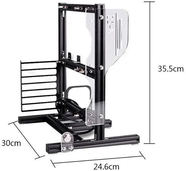 Alt view image 5 of 5 - Black PC Frame Test Bench ITX ATX MATX Test Bench Open Air Case Water Cooling Fan Chassic