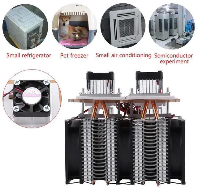 Alt view image 3 of 5 - Cooler, 144 W, 12 V, 15 A, Dual-core semiconductor Cooling air Cooling dehumidifiers 175 × 175 × 96 mm DIY Refrigerator