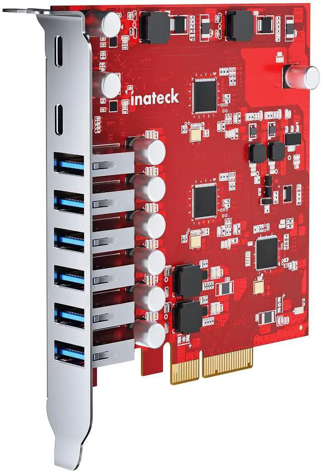 Main image of Inateck PCIe to USB 3.2 Gen 2 Extension Card with 16 Gbps Bandwidth, 6 USB Type-A and 2 USB Type-C Ports, RedComets U22