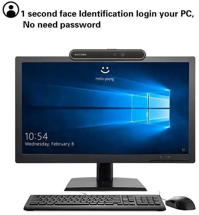 Alt view image 2 of 5 - KAYSUDA Face Recognition USB IR Camera for Windows Hello, RGB 1080P (Entry Level) Webcam with Dual Microphone