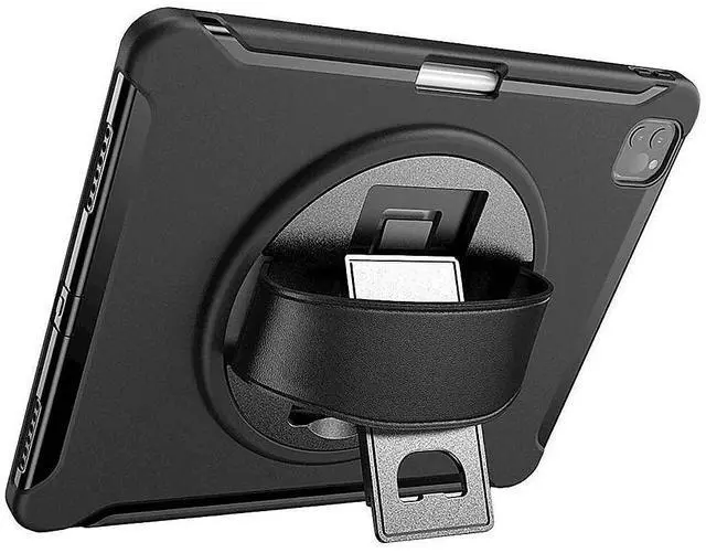 Alt view image 3 of 5 - Sahara - Protection Hand Strap Series Case for iPad Pro 12.9 (4th, 5th, and 6th Gen 2020-2022), Black, (TB00036)