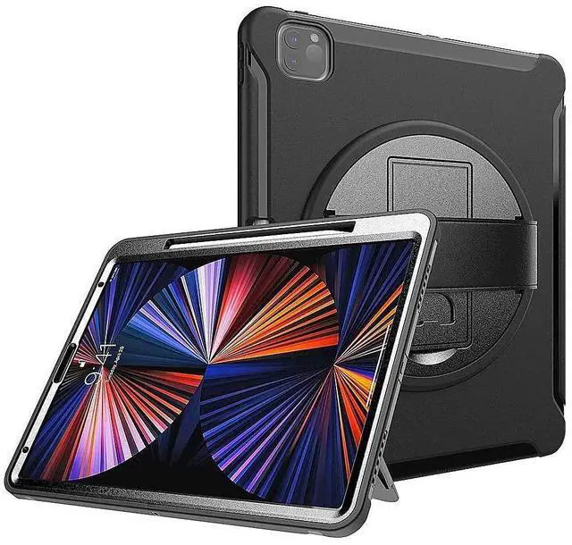 Alt view image 4 of 5 - Sahara - Protection Hand Strap Series Case for iPad Pro 12.9 (4th, 5th, and 6th Gen 2020-2022), Black, (TB00036)